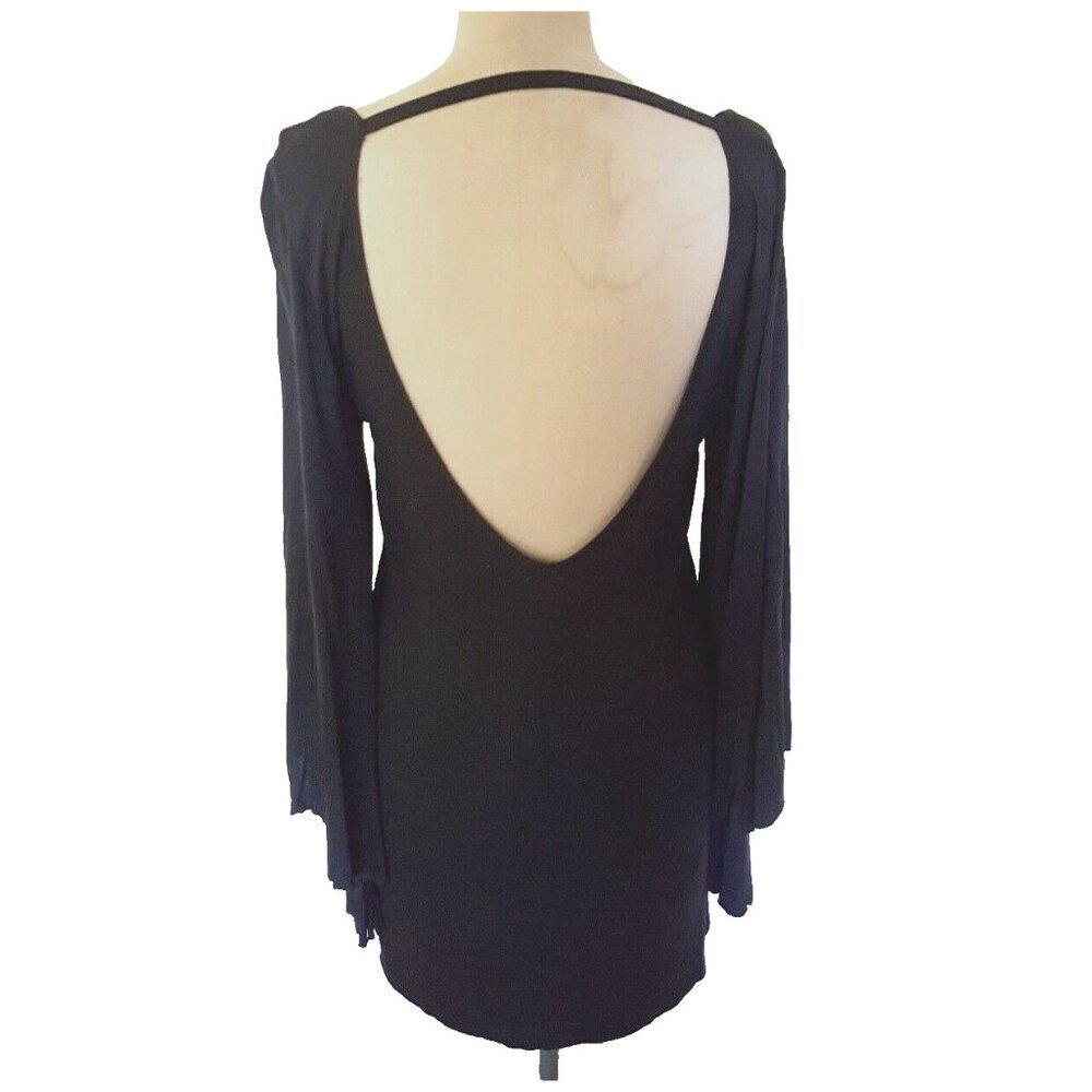 Urban Outfitters UO Ecote dress dark gray  wide flare sleeves cut out back M